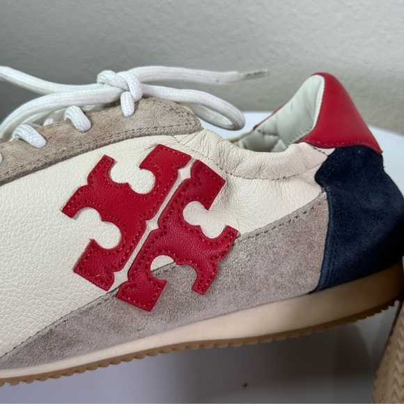 Tory Burch Sneakers-Tumbled Leather/Calf Leather/Suede. (Size US7) includes box - Picture 3 of 10